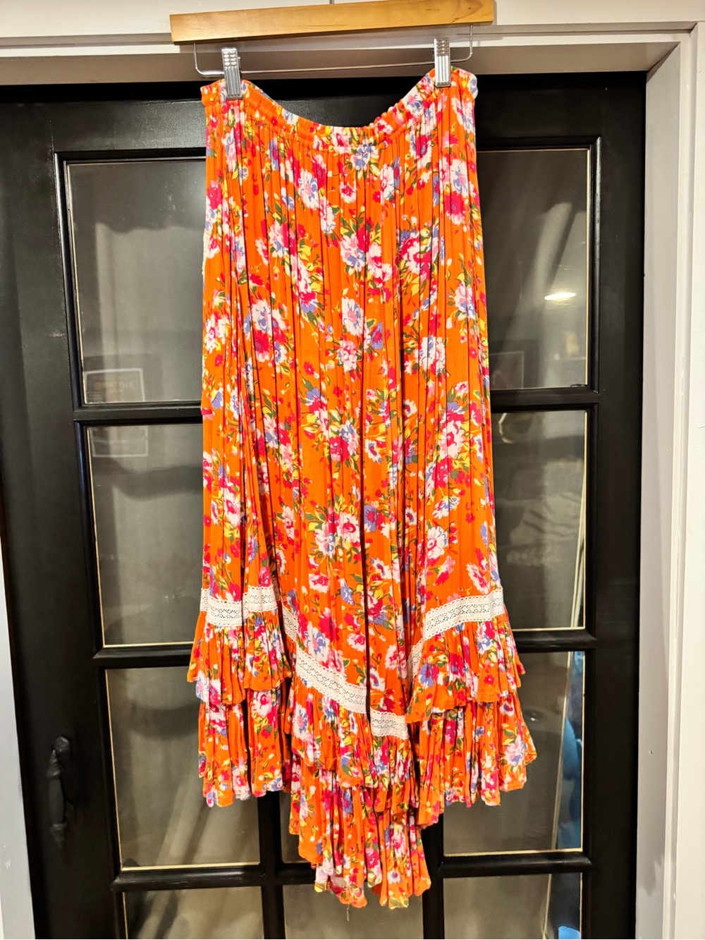 Spell Revolver Maxi Skirt with Crochet Trim and pockets - Picture 2 of 3